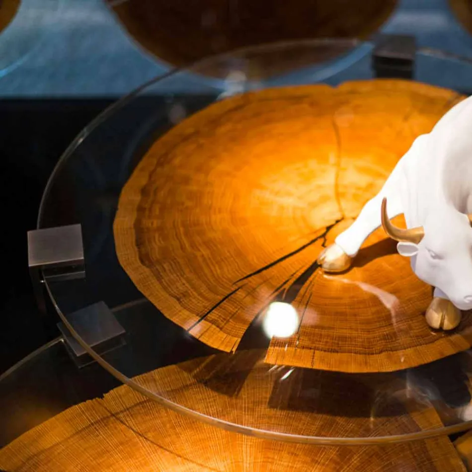 Couchtisch aus Holz und Stahl mit Metallbeinen Made in Italy - Damaskus Viadurini