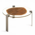 Couchtisch aus Holz und Stahl mit Metallbeinen Made in Italy - Damaskus