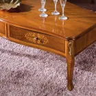 Couchtisch aus eingelegtem Holz mit 2 Schubladen Made in Italy - Katerine Viadurini