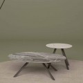 Lounge-Tisch aus Orobico- oder Calacatta-Marmor und Metall Made in Italy - Sirena