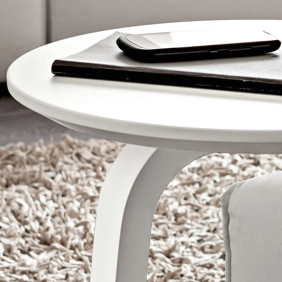 Lackierter MDF Couchtisch mit Massivholzrahmen Made in Italy - Tobiko Viadurini