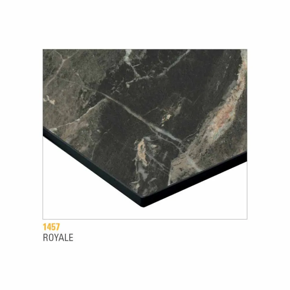 Couchtisch aus lackiertem Metall mit HPL-Platte Made in Italy - Numbo Viadurini