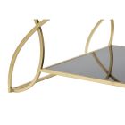Goldener rechteckiger Couchtisch aus Eisen mit Glasplatte - Symbol Viadurini