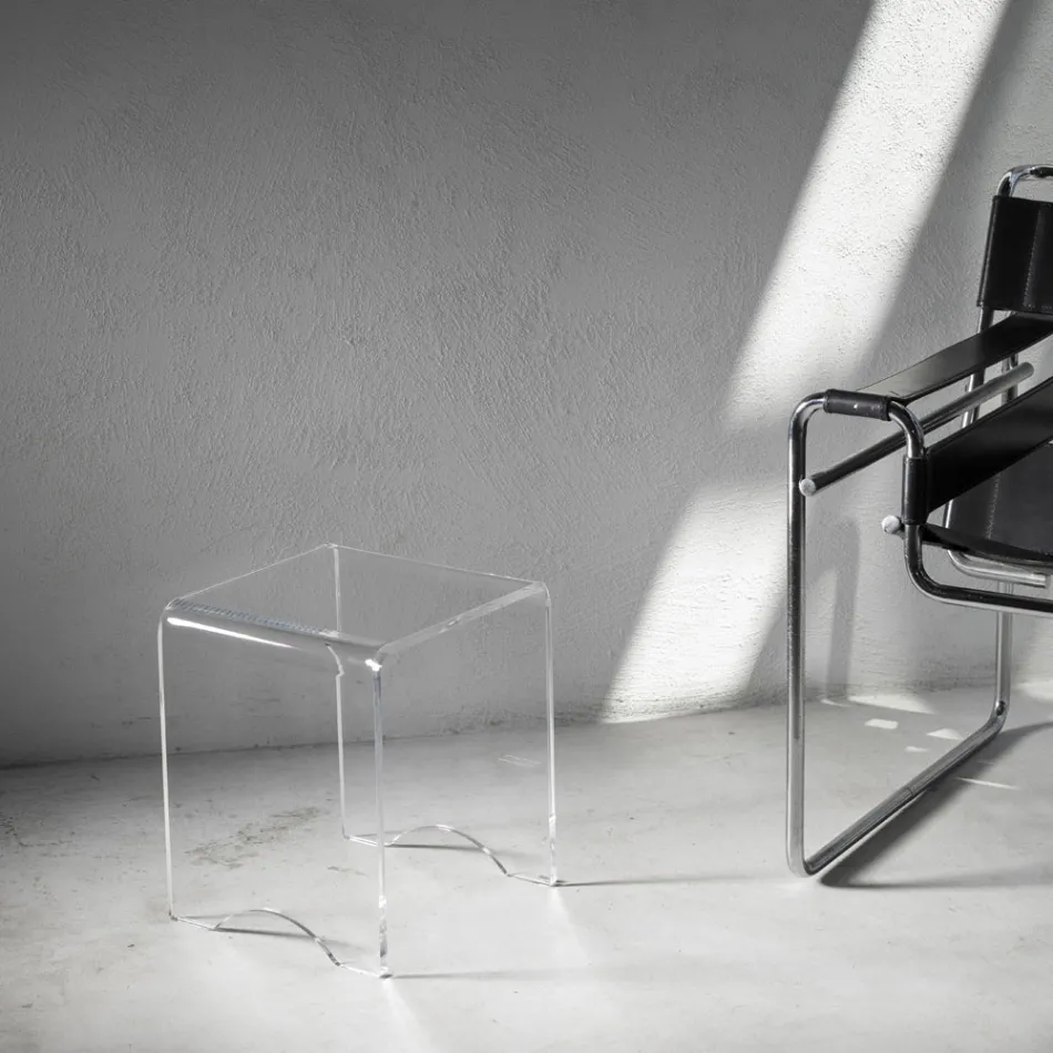 Couchtisch Hocker Kristall Transparent Acryl Minimal Italienisch - Plarco Viadurini