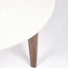 Runder Couchtisch für Wohnzimmer aus Marmor und Mangoholz - Desiderio Viadurini