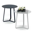 Runder Outdoor-Couchtisch aus epoxidpulverbeschichtetem Aluminium - Mitch Viadurini