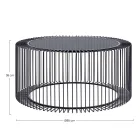 Runder Couchtisch aus lackiertem Stahl und gehärtetem Glas - Apuleio Viadurini