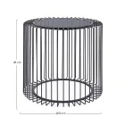 Runder Couchtisch aus lackiertem Stahl und gehärtetem Glas - Apuleio Viadurini