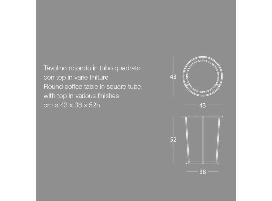 Runder Couchtisch für modernes Wohnzimmer aus farbigem Metall, hergestellt in Italien – Raphael Viadurini