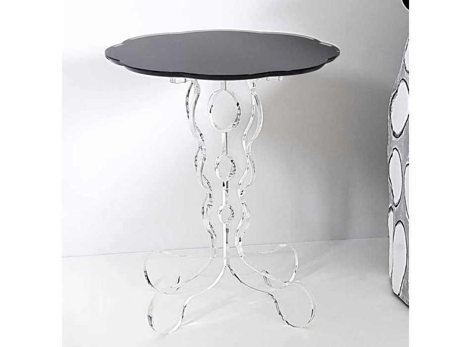 Runder schwarzer Tisch Durchmesser 36 cm modernes Design Janis, in Italien hergestellt Viadurini