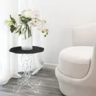 Runder schwarzer Couchtisch Durchmesser 50 cm Janis modernes Design, hergestellt in Italien Viadurini