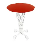 Roter runder Tisch Durchmesser 36 cm modernes Design Janis, made in Italy Viadurini