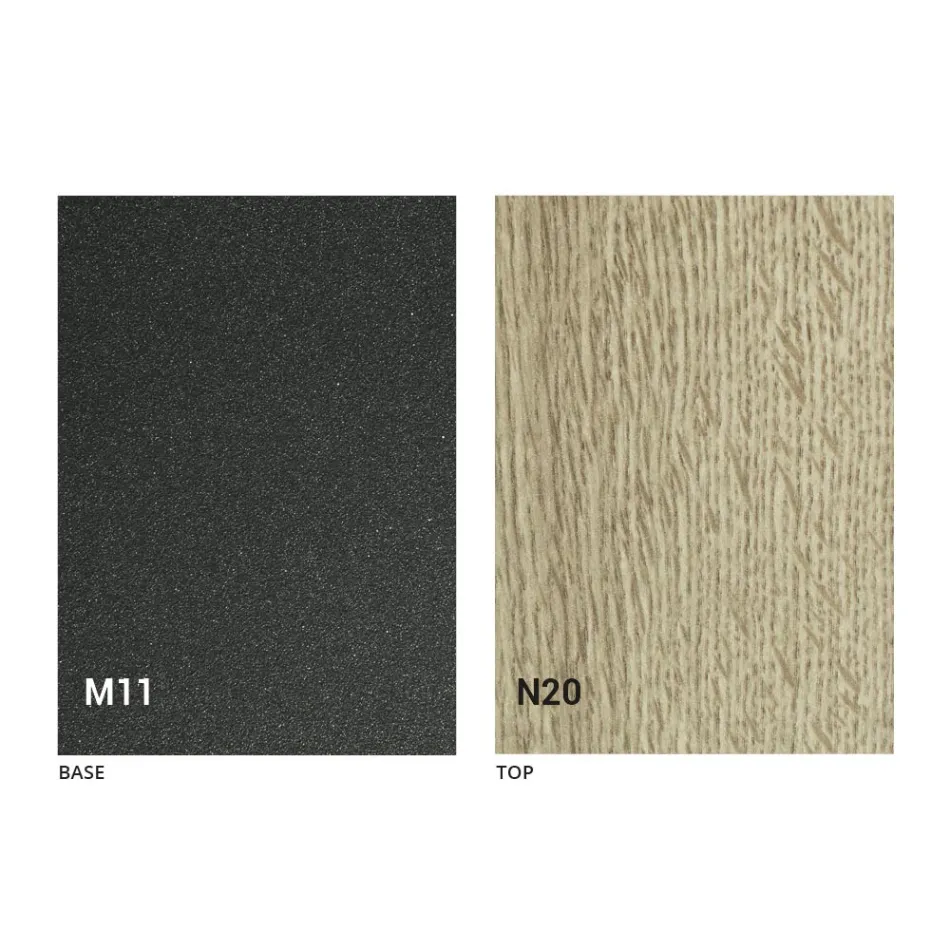 Verwandelbarer Couchtisch mit Holzplatte und Metallgestell Made in Italy - Peach Viadurini