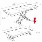 Transformierbarer Wohnzimmer Couchtisch aus Fenix und Metall Made in Italy - Chiano Viadurini