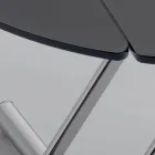 Verwandelbarer Couchtisch aus rundem Esstisch aus Metall und Glas - Giordana Viadurini