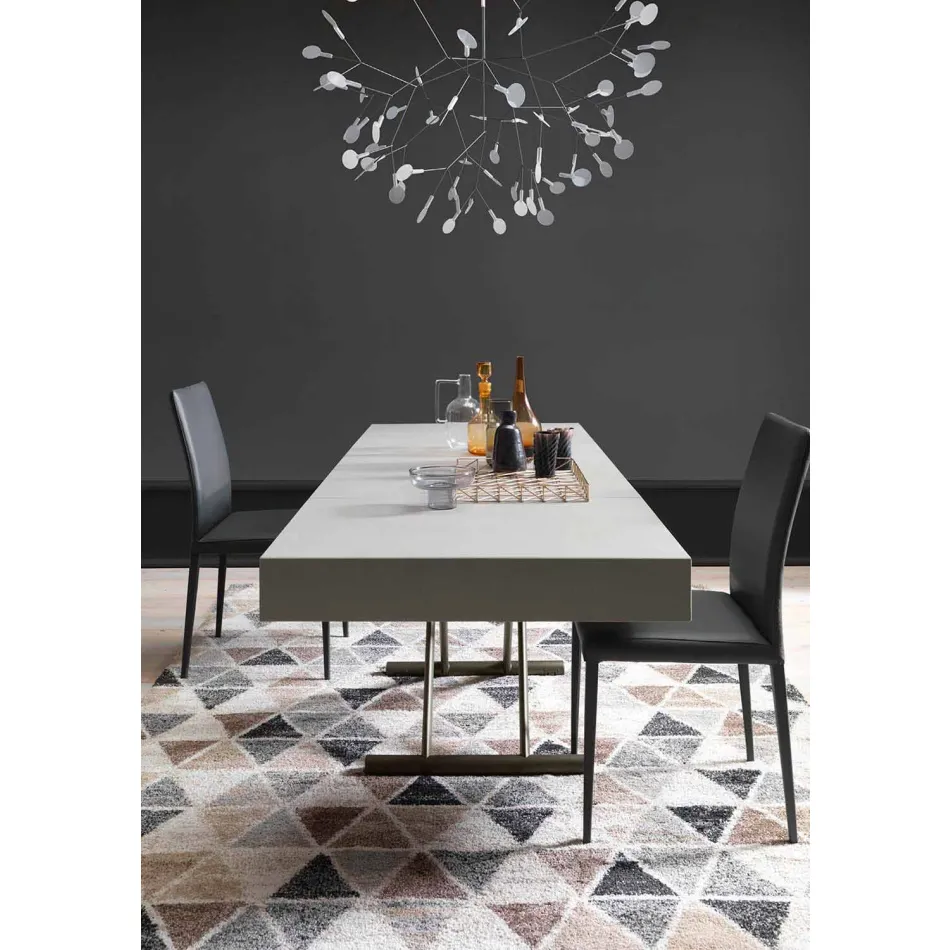 Moderner umwandelbarer Couchtisch mit Malta-Effektplatte Made in Italy - Patroclus Viadurini