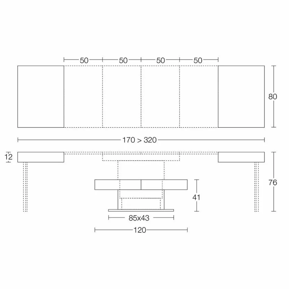 Moderner umwandelbarer Couchtisch mit Mörtel-Effekt-Platte Made in Italy - Salomon Viadurini