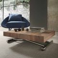 Moderner umwandelbarer Couchtisch aus Holz und Metall, Made in Italy - Spirit