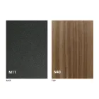 Moderner wandelbarer Couchtisch aus Graphitmetall und Holzplatte - Sistocle Viadurini