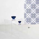 Modernes Design transparenter Couchtisch 40x40cm Terry Small, made in Italy Viadurini