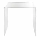 Modernes Design transparenter Tisch 50x50cm Terry Big, made in Italy Viadurini