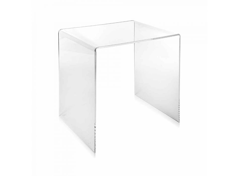 Modernes Design transparenter Tisch 50x50cm Terry Big, made in Italy Viadurini