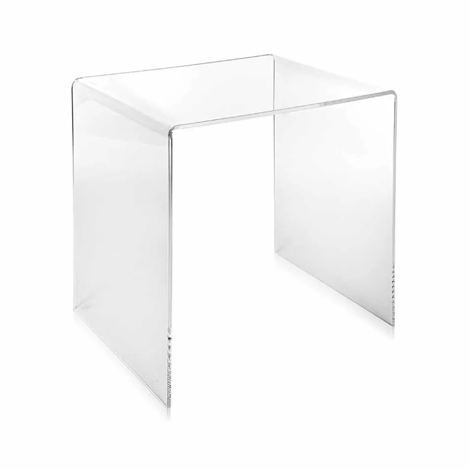 Modernes Design transparenter Tisch 50x50cm Terry Big, made in Italy Viadurini