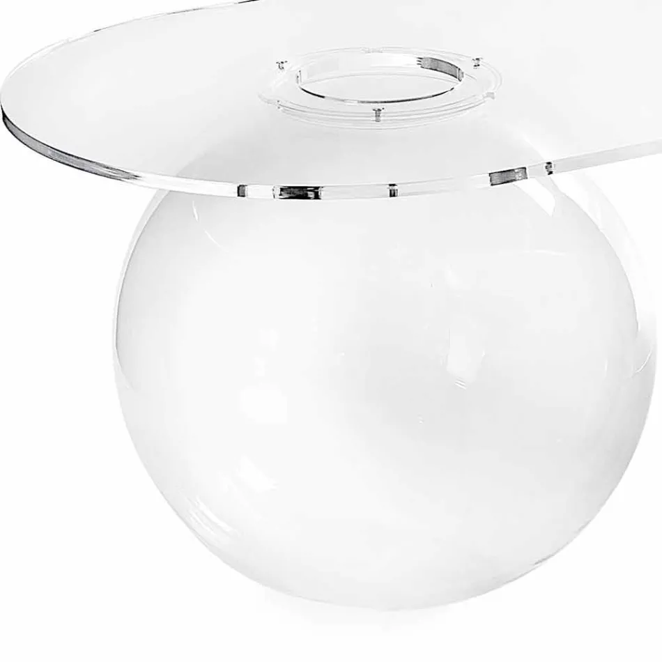 Modernes Design transparenter Couchtisch L90xH40xP48 cm Bolly, made in Italy Viadurini