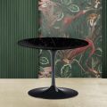 Tulip Eero Saarinen H 41 Couchtisch mit runder Platte aus schwarzem Marquinia-Marmor – Scarlet