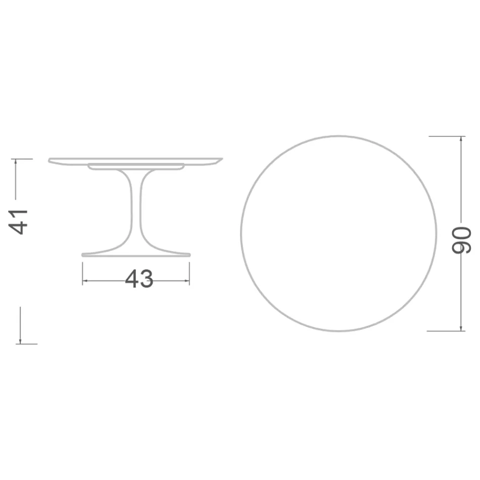Eero Saarinen Tulip Couchtisch H 41 in Aura 22 Keramik Made in Italy - Scarlet Viadurini