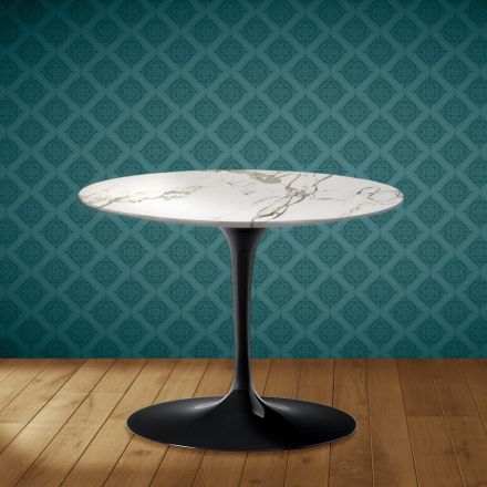 Eero Saarinen Tulip Couchtisch H 41 in Aura 22 Keramik Made in Italy - Scarlet Viadurini