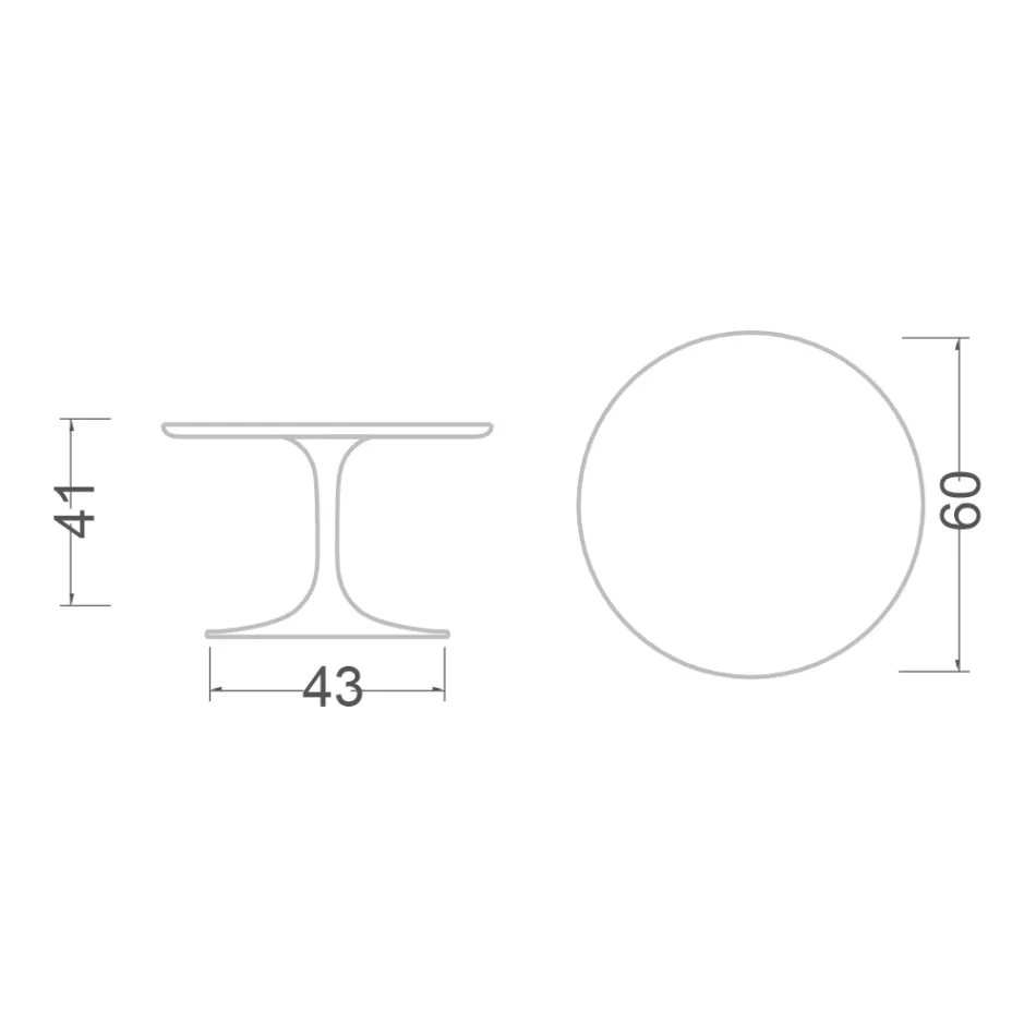 Tulpen-Couchtisch Eero Saarinen H 41 aus Entzo-Keramik, hergestellt in Italien – Scharlachrot Viadurini