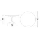 Tulpen-Couchtisch Eero Saarinen H 41 aus Invisible Select-Keramik, hergestellt in Italien – Scharlachrot Viadurini