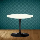Eero Saarinen Tulip Couchtisch H 41 in Moonè Keramik, hergestellt in Italien - Scharlachrot Viadurini