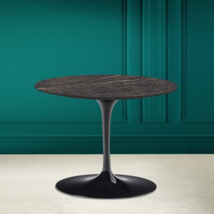 Tulip Couchtisch Eero Saarinen H 41 in Noir Desire Made in Italy Keramik – Scharlachrot Viadurini