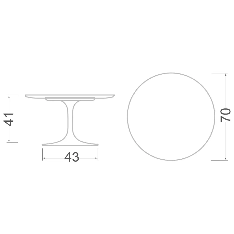 Tulip Couchtisch Eero Saarinen H 41 aus Keramik Noir Laurent Made in Italy – Scharlachrot Viadurini
