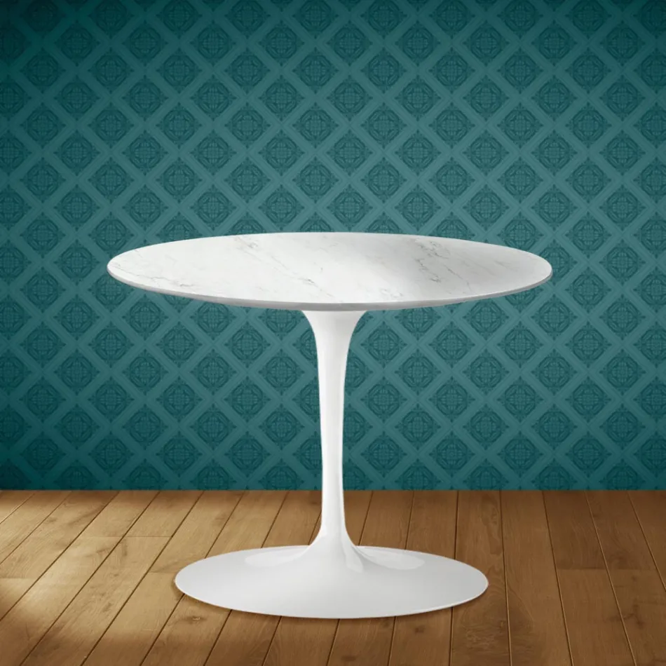 Eero Saarinen Tulip Couchtisch H 41 in Salina Keramik Made in Italy - Scarlet Viadurini