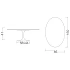 Tulip Couchtisch Eero Saarinen H 41 Oval mit schwarzem Flüssiglaminat – Scharlachrote Platte Viadurini
