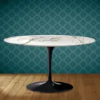 Eero Saarinen H 41 Ovaler Tulpen-Couchtisch aus Aura 22 Keramik, hergestellt in Italien - Scharlachrot Viadurini