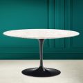 Tulip Eero Saarinen H 41 Ovaler Couchtisch aus Diamantcreme-Keramik, hergestellt in Italien – Scharlachrot