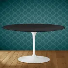 Eero Saarinen Tulip Couchtisch H 41 Oval aus Domoos Keramik, hergestellt in Italien - Scharlachrot Viadurini