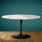 Eero Saarinen Tulip Couchtisch H 41 Oval aus glänzender Keramik, hergestellt in Italien - Scharlachrot Viadurini
