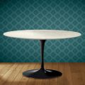 Eero Saarinen Tulip Couchtisch H 41 Oval aus Marmorio Keramik Hergestellt in Italien - Scharlachrot