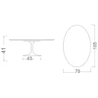 Eero Saarinen H 41 Ovaler Tulpen-Couchtisch aus Moonè-Keramik, hergestellt in Italien – Scharlachrot Viadurini