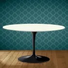 Eero Saarinen Tulip Couchtisch H 41 Oval aus Moonè Keramik, hergestellt in Italien - Scharlachrot Viadurini