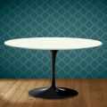 Eero Saarinen H 41 Ovaler Tulpen-Couchtisch aus Moonè-Keramik, hergestellt in Italien – Scharlachrot