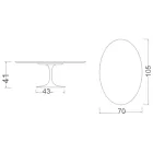 Tulpen-Couchtisch Eero Saarinen H 41 Oval aus Noir Desire-Keramik, hergestellt in Italien – Scharlachrot Viadurini