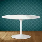 Eero Saarinen Tulip Couchtisch H 41 Oval aus Salina Keramik Hergestellt in Italien - Scharlachrot Viadurini