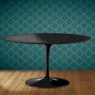 Eero Saarinen H 41 Ovaler Tulpen-Couchtisch aus Somnia-Keramik, hergestellt in Italien - Scharlachrot Viadurini