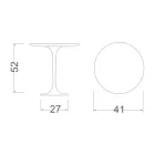 Tulpen-Couchtisch Eero Saarinen H 52 mit schwarzer Flüssiglaminatplatte, hergestellt in Italien – Scharlachrot Viadurini